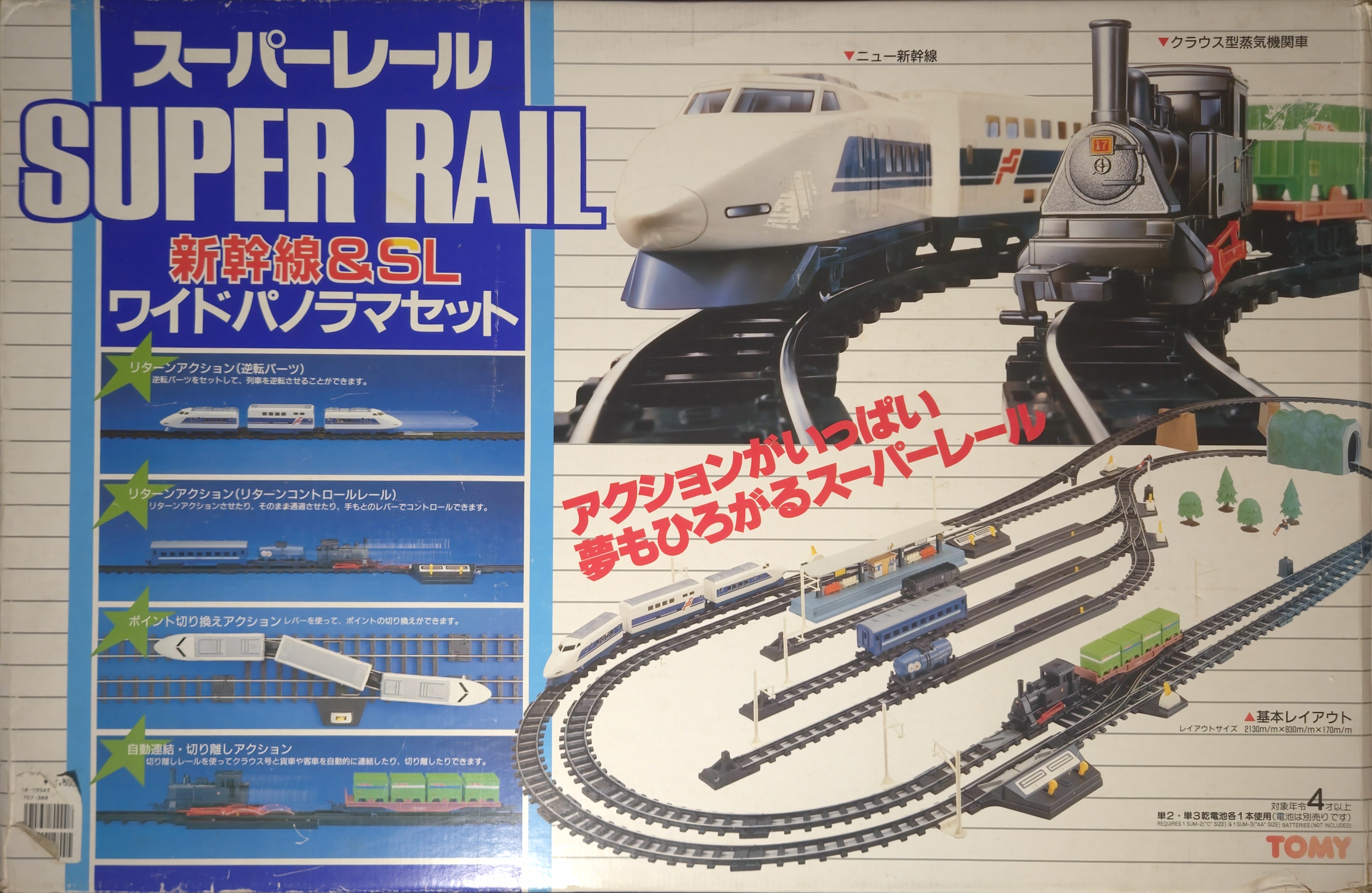 Tomy Super Rail Shinkansen and Steam Locomotive Wide Panorama Set